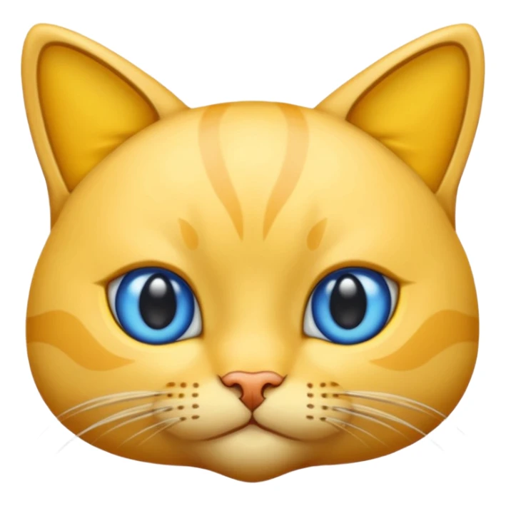 GATO AMARILLO SIN OREJAS VERDES Y OJOS AZULES sticker