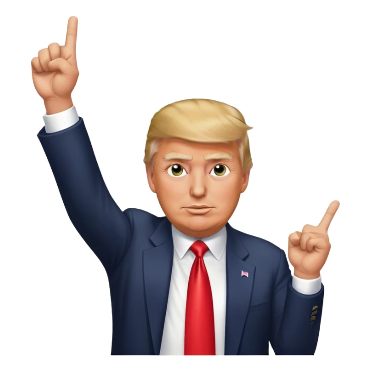 Donald  Trump shows hand  victory hyperrealistic sticker