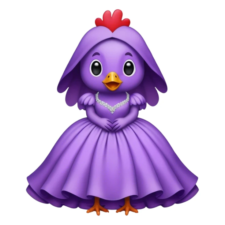 Chicken in a purple wedding dress sticker