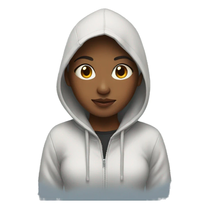 Girl wearing a hoodie  sticker