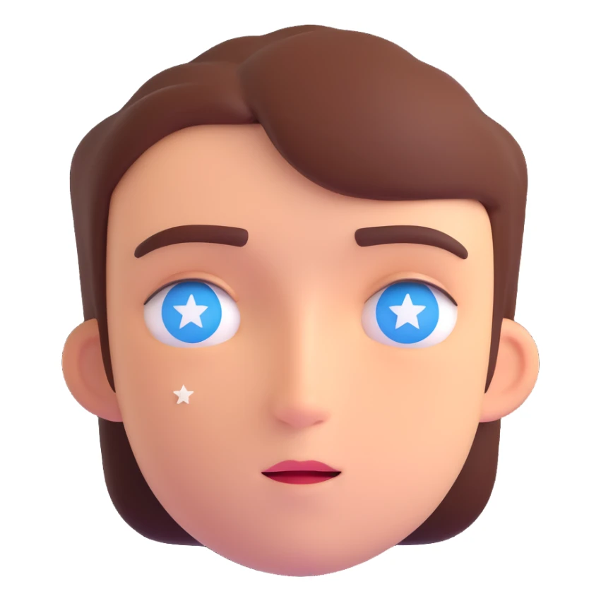 person with stars in their eyes sticker
