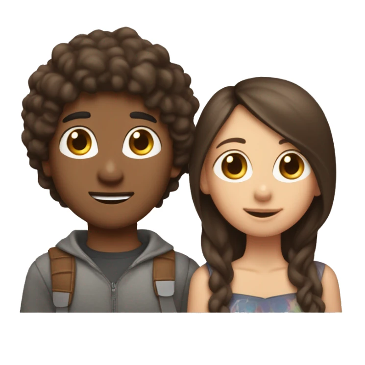 brunette girl with brunette boy with a dashaund ￼  sticker