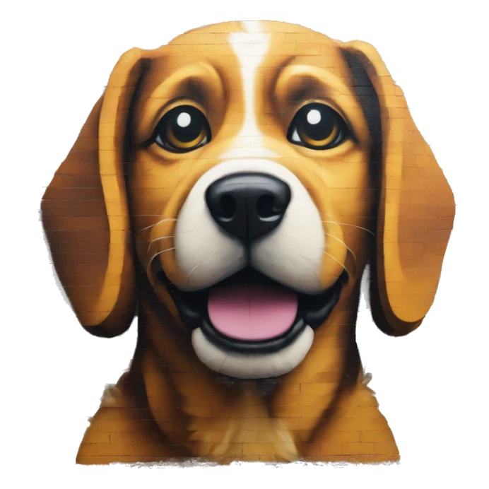 Dog made of bricks, graffiti wall sticker