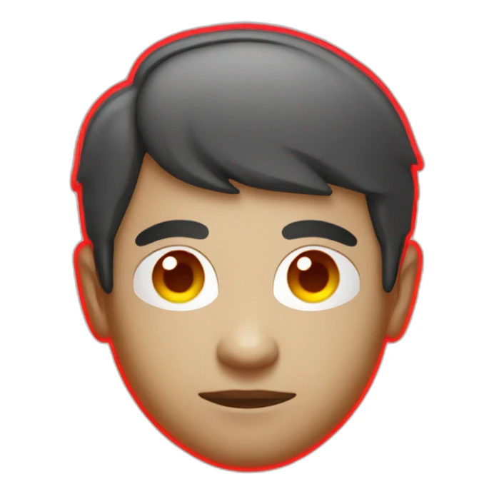 the face of a web developer in red neon style sticker