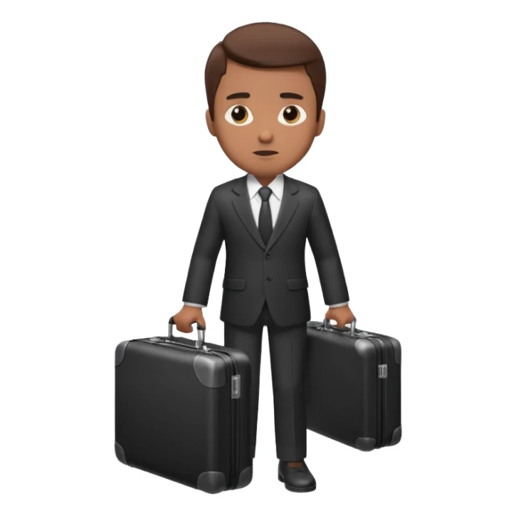 A BROWN business man with a suitcase in his hand sticker