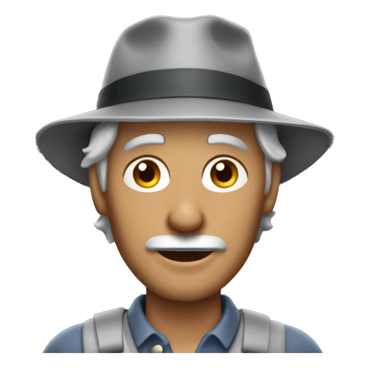 English Sahara man with grey hair and hat  sticker