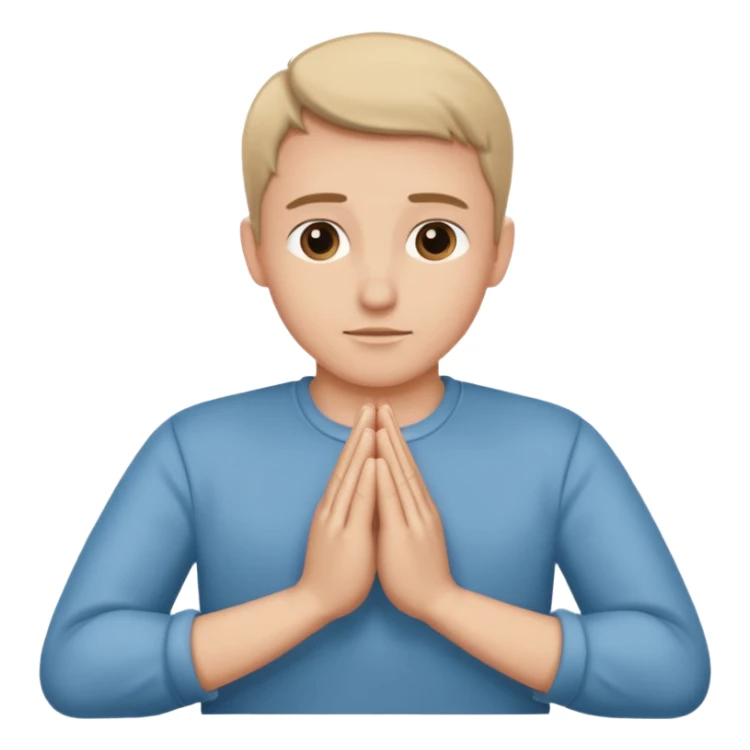 Caucasian hands in a gesture of prayer sticker