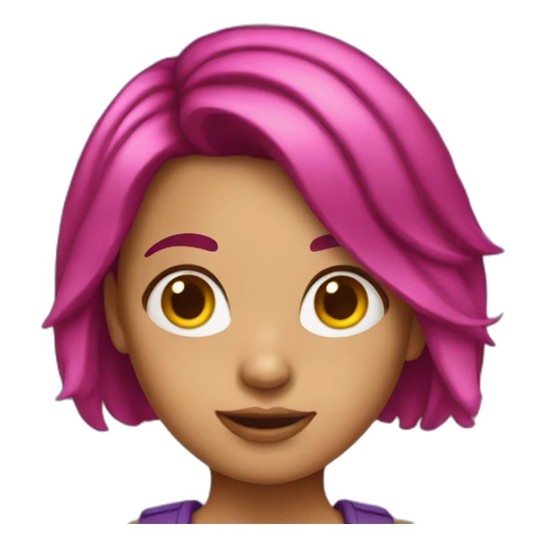 Girl with bob magenta hair  sticker