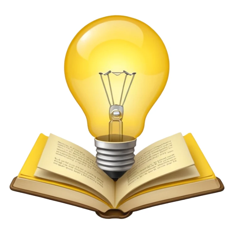 an emoji: a light bulb in a book, symbolizing inspiration sticker