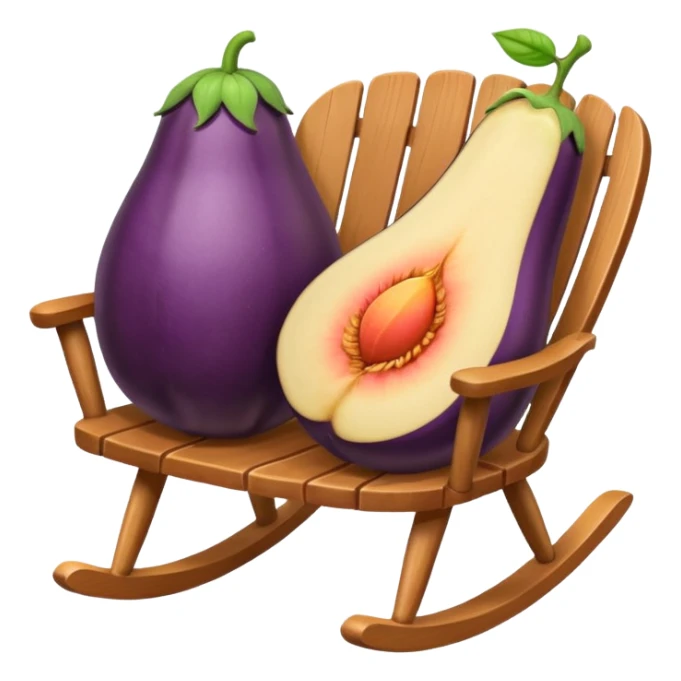 Eggplant and peach rocking on chair  sticker