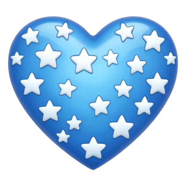 can you generate a blue heart with stars sticker