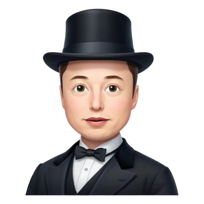 elon musk wearing a tophat sticker