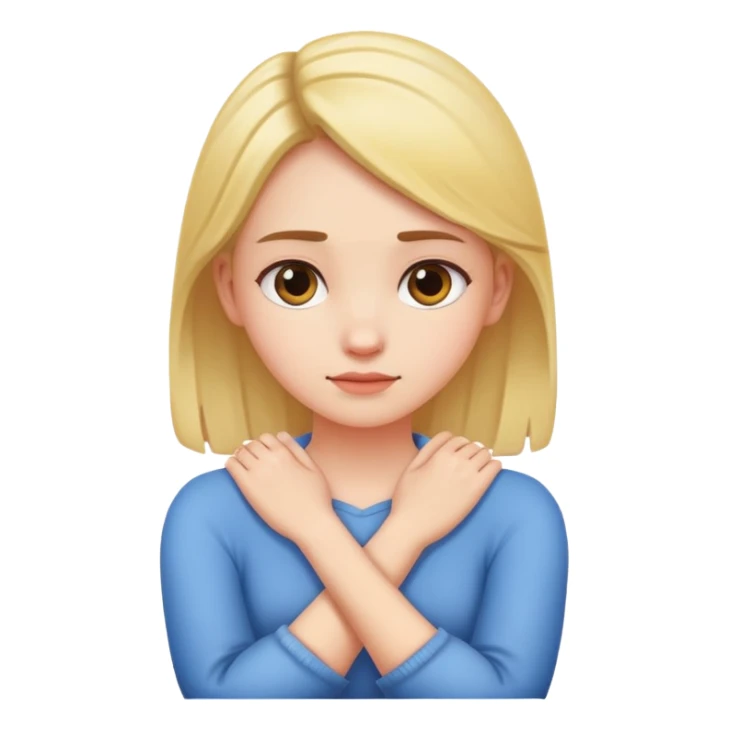 Arms crossed holding neck girl sticker