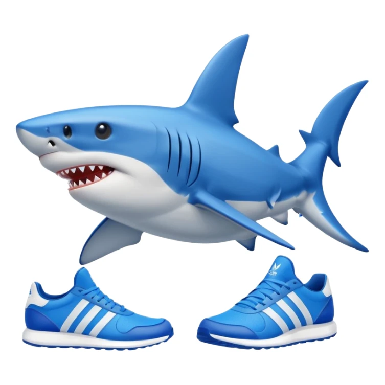 Morski pes z modrimi Adidas čevlji sticker