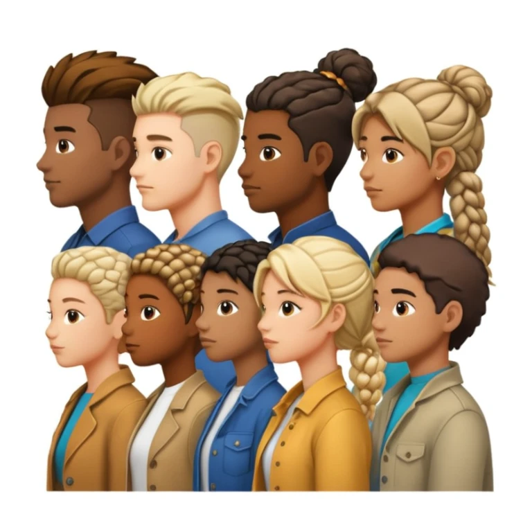 A line of people in profile, one behind the other sticker