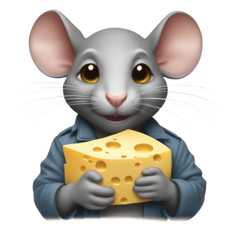A rat holds a cheese with inscription "Alinght" sticker