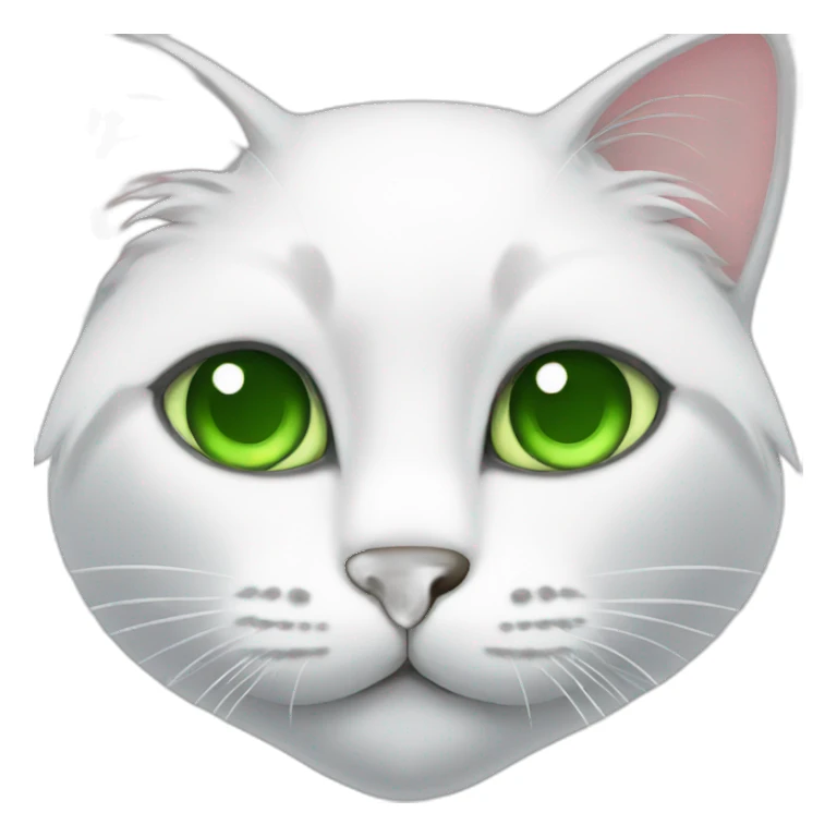 white Cat green eyes christmas sticker