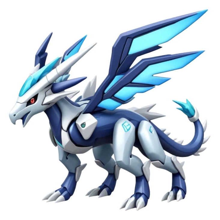 Futuristic Kyurem-dialga-suicune-hybrid, full body sticker