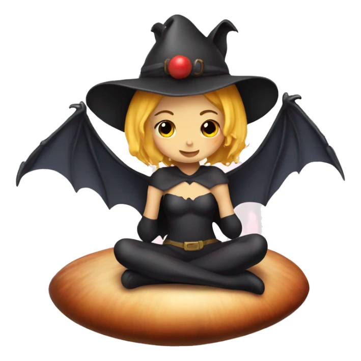 bat girl sitting on a mushroom sticker