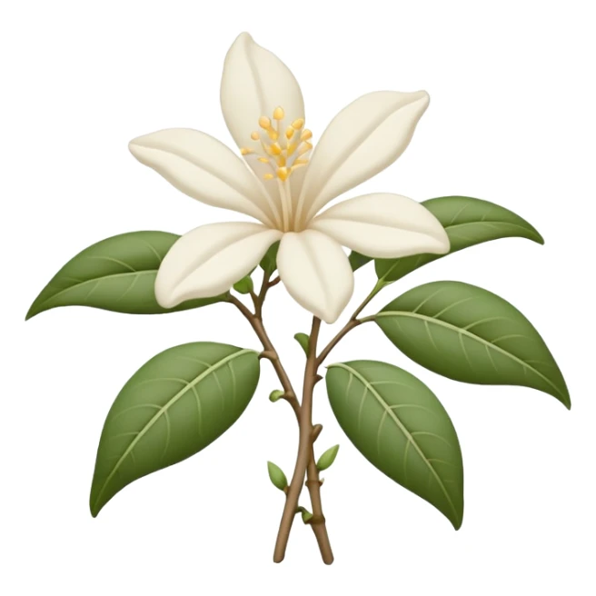 wilted indian jasmine without leaves in emoji format sticker