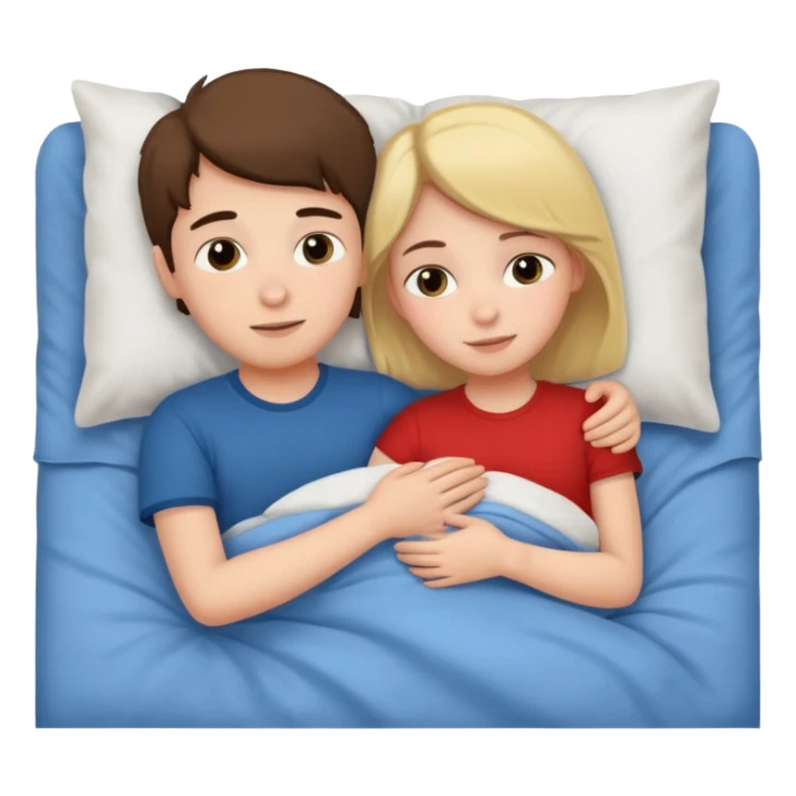 Girl and boy in bed together  sticker
