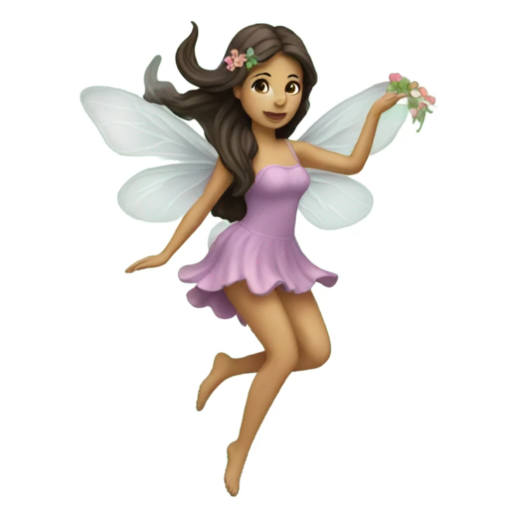 Flying brunette fairy garden sticker