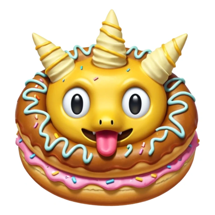 Necrozma Dusk Mane eating a sugary donut sticker