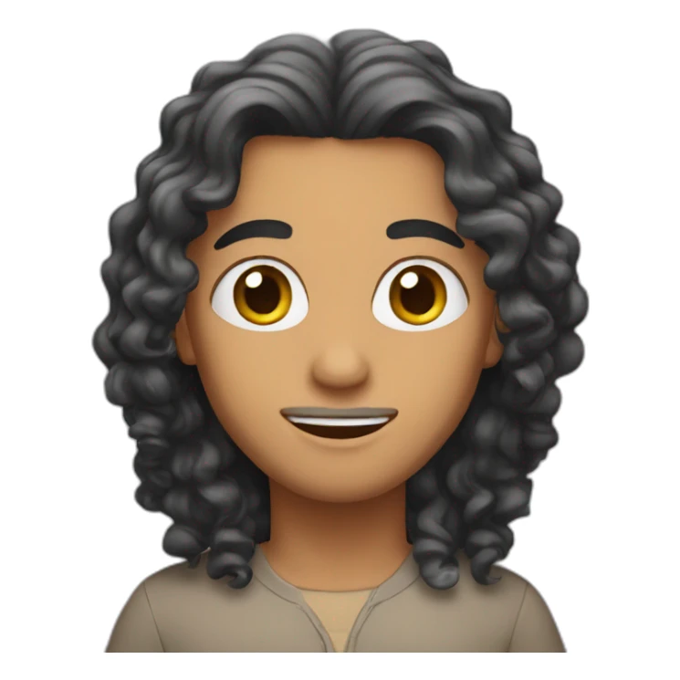 arab with curly long hair sticker