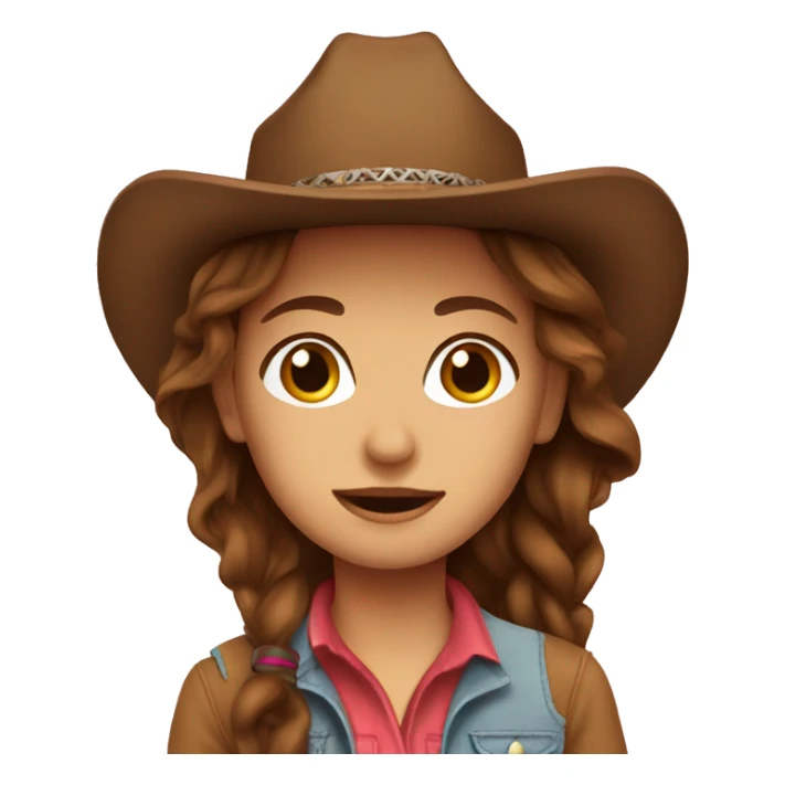 Brown hair cowgirl sticker