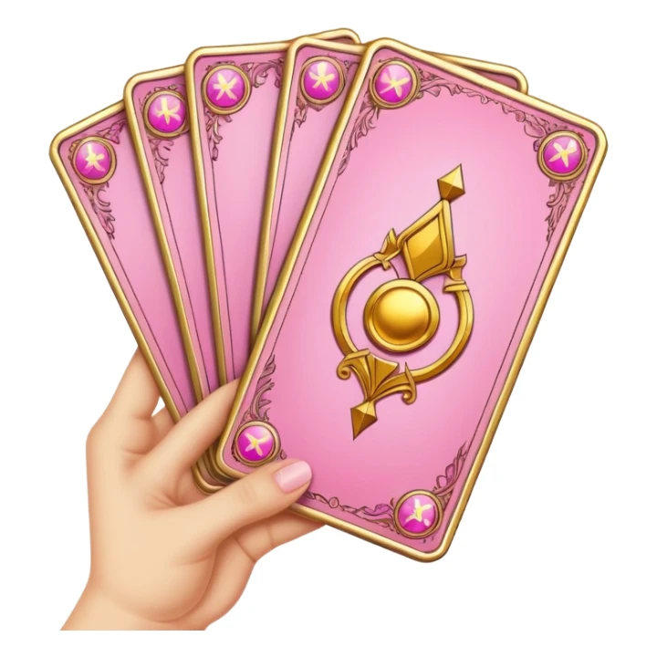 a hand of pink tarot cards sticker
