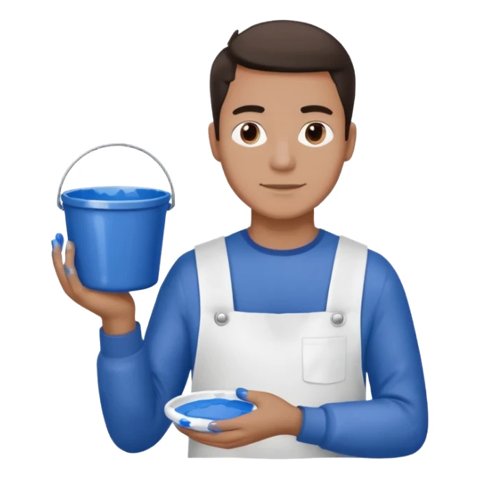 male face with color bucket sticker