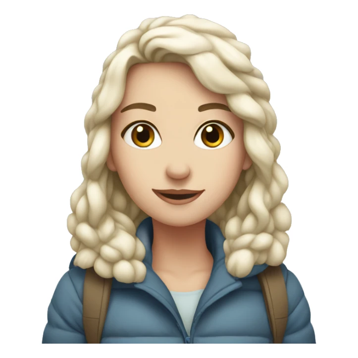 White girl in snow sticker