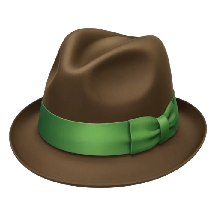 a fedora emoji with a green band sticker