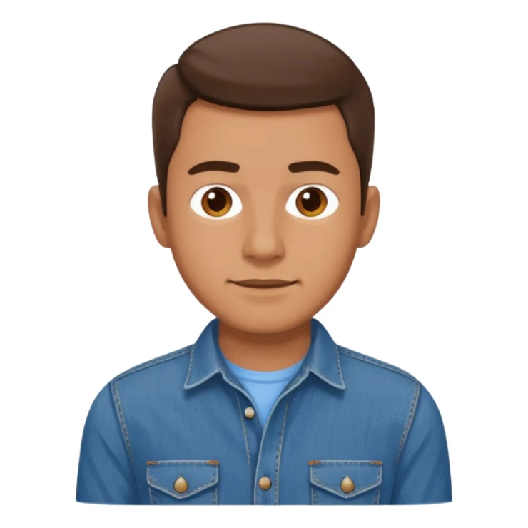 man in shirt with a blue shirt and blue jeans sticker