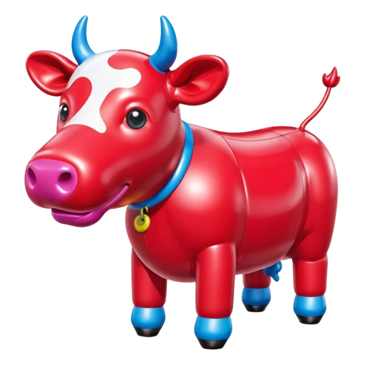   jeff koons style inflatable SPAM cow sculpture  sticker