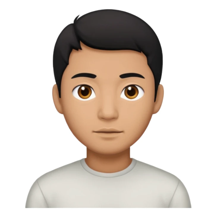 Brown Asian man with black hair black eyes sticker