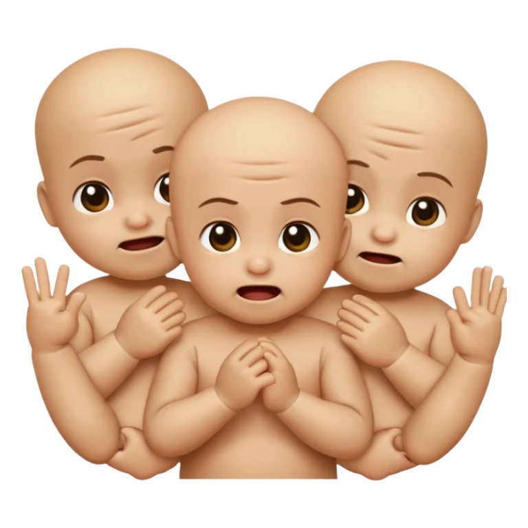 composed of 3 baby 67 brainrots, they all appear to have different emotions. The one on the middle appears to be happy doing the 67 hand gesture while blushing, the one on the right looks angry, looking to fight, and finally, the one on the left looks sad, tired. sticker