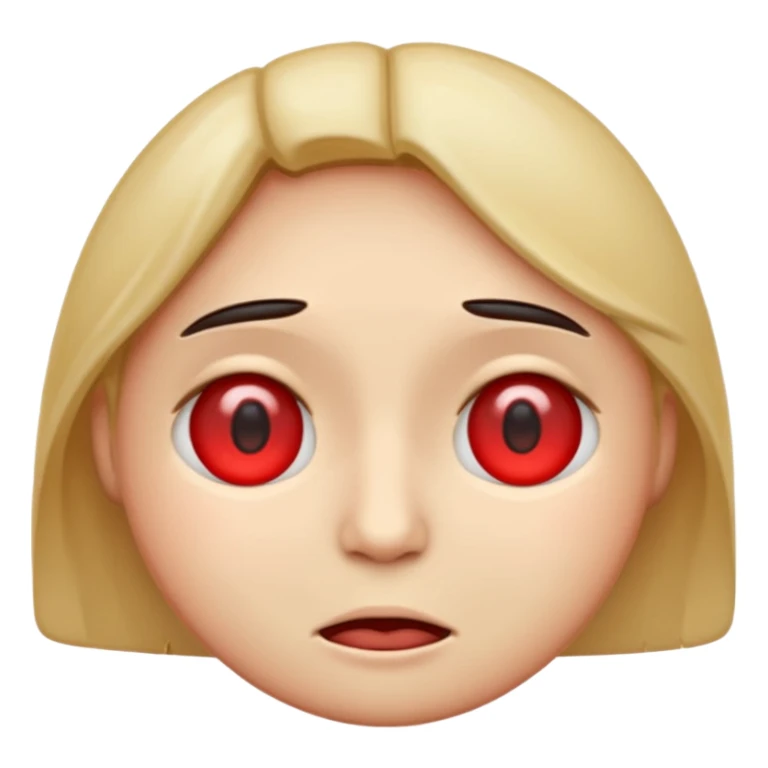 An emoji with red eyes  with tired face! sticker
