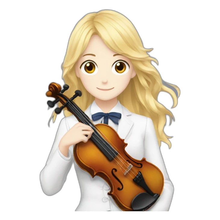 Your lie in april blonde girl violin sticker
