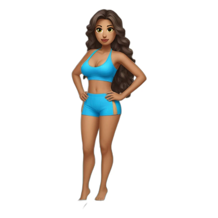 very super mega hot latina with short and little pool outfit sticker