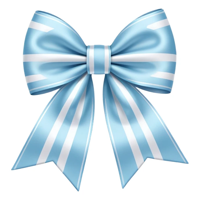 pastel blue bow with white stripes sticker
