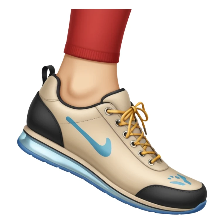 a shoe with a foot inside, stepping and showing a clear shoe print below. and leg with motion line







 sticker