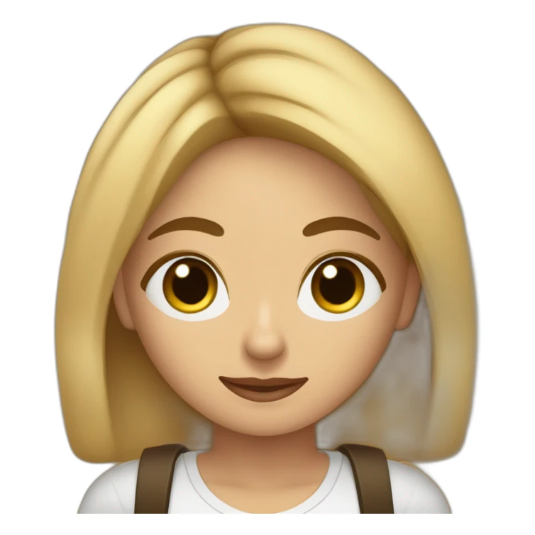 mujer rubia de pelo corto y ojos marrones con su perro pequeño negro y marrón en brazos sticker