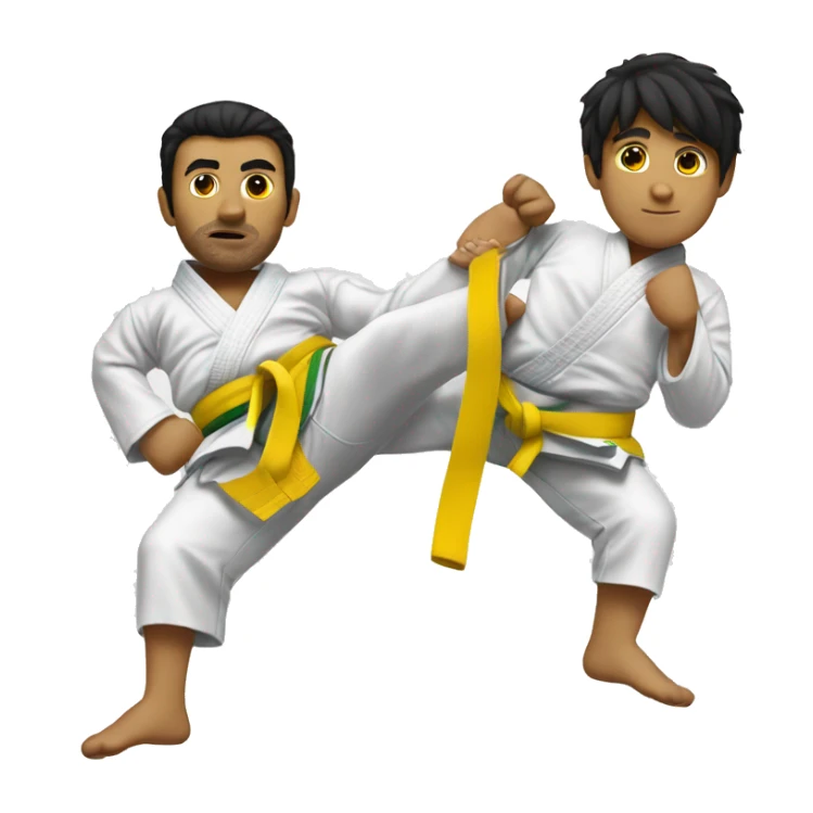 black hair jiujitsu yellow belt sticker