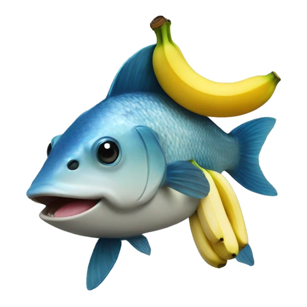 A fish eating a banana  sticker