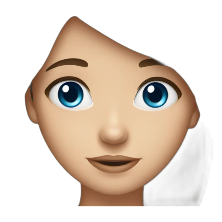 Girl with brown hair and blue eyes on party sticker