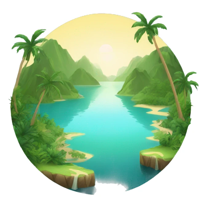 paradise wiht lakes and nature sticker