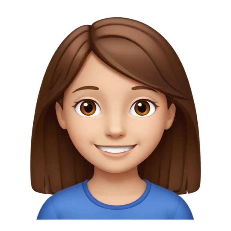 Niña de 9 años  con pelo marrón  sticker