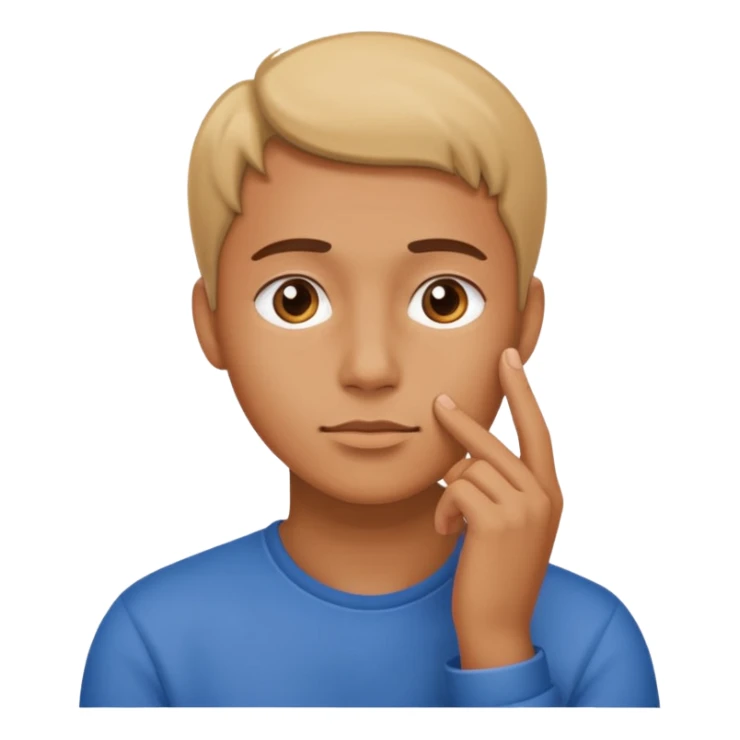 The expression must be that of someone thinking, with their hand touching their chin. sticker