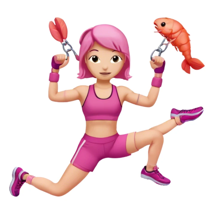 Little shrimp doing fitness  sticker